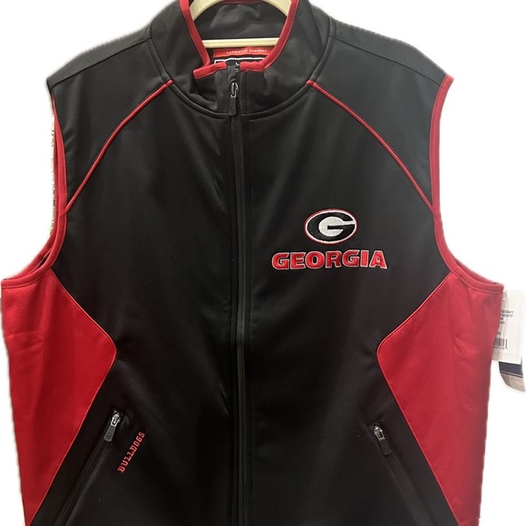 Men's Authentic Franchise Club Black Georgia Bulldogs Stadium Softshell Vest NWT - Picture 3 of 11